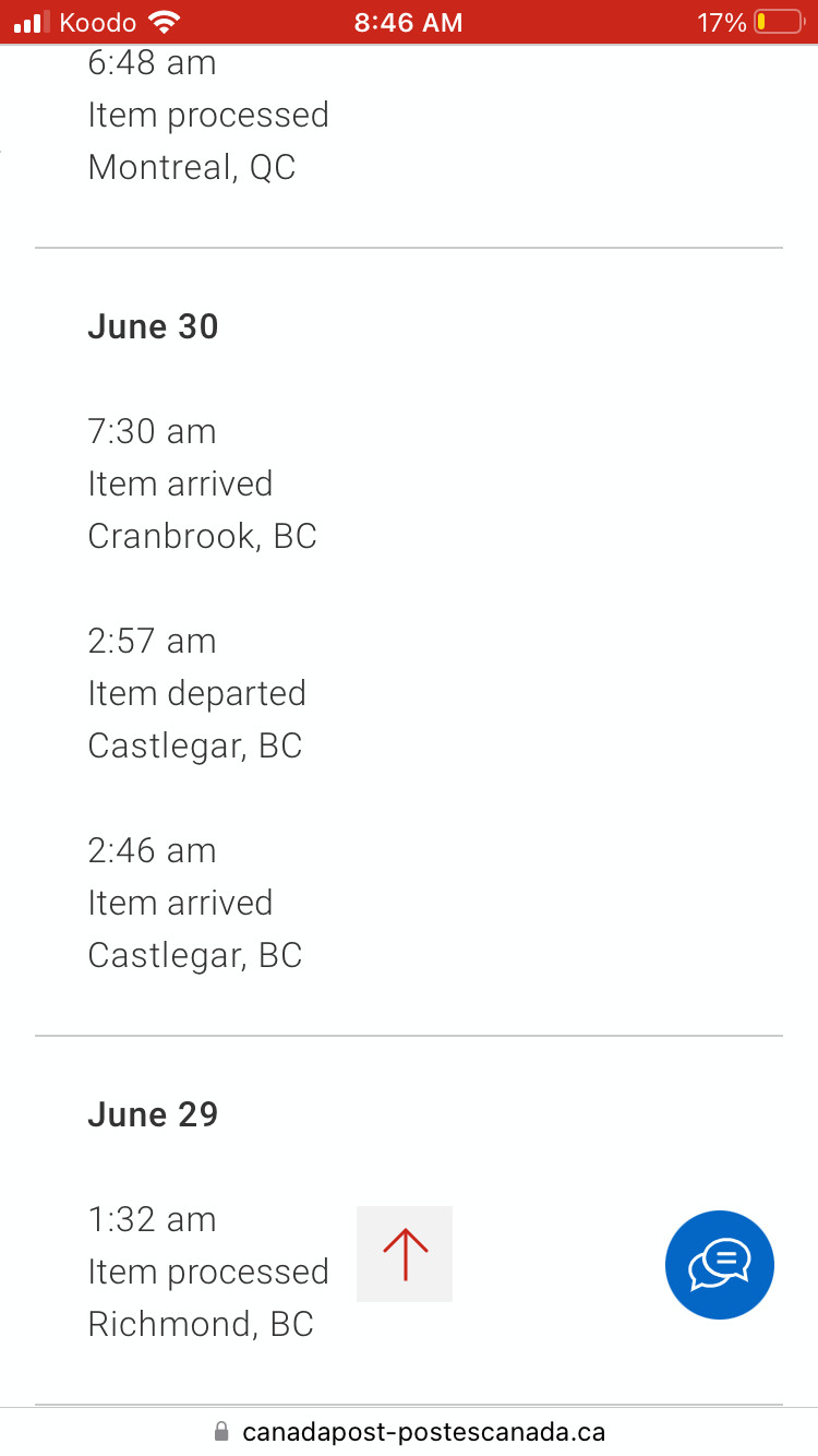 Canada Post Tracking