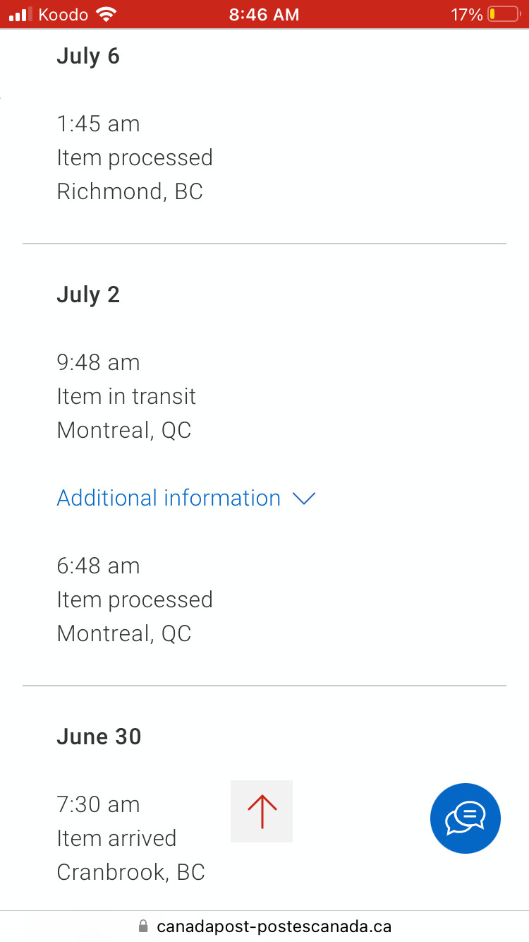 Canada Post Tracking
